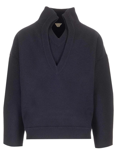Bottega Veneta Compact Wool Sweater - Blue