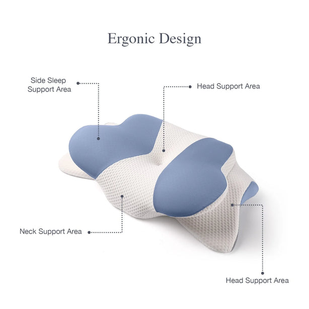 Bellami Plus Tech Series Arc-Butterfly Memory Foam Pillow Ergonomic Neck Support