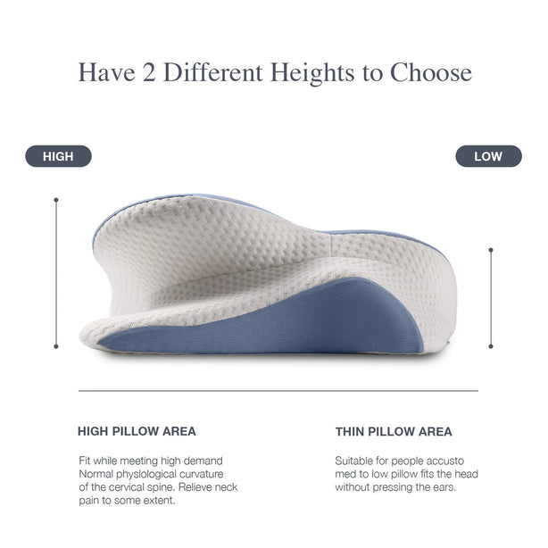 Bellami Plus Tech Series Arc-Butterfly Memory Foam Pillow Ergonomic Neck Support
