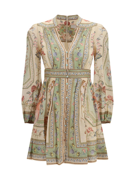 Zimmermann Roselight mini Dress - Sage Tapestry Floral