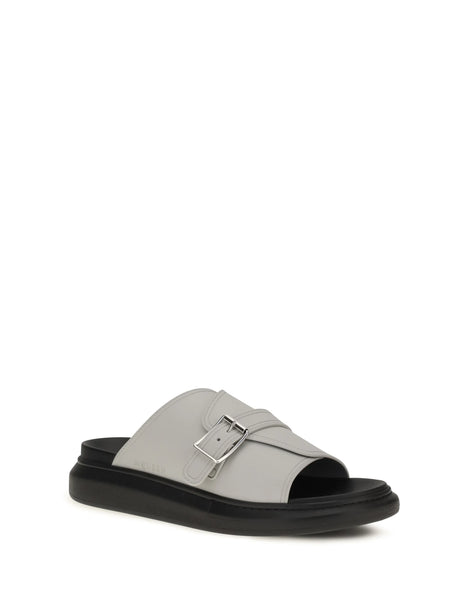 Alexander Mcqueen Buckle slide Sandals - Ash Grey