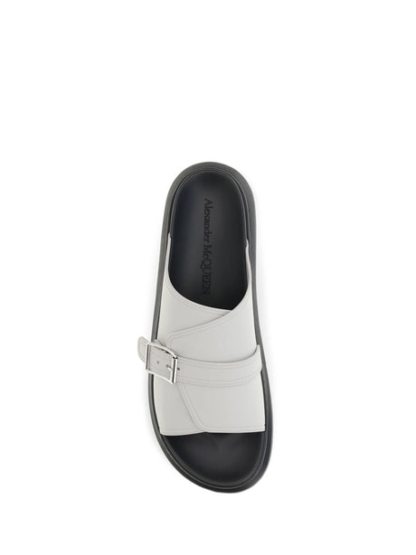 Alexander Mcqueen Buckle slide Sandals - Ash Grey