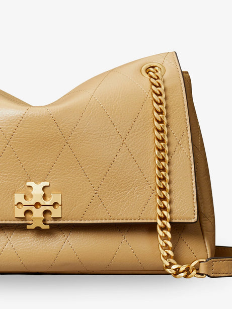 Tory Burch Charlie leather shoulder bag - Pecan