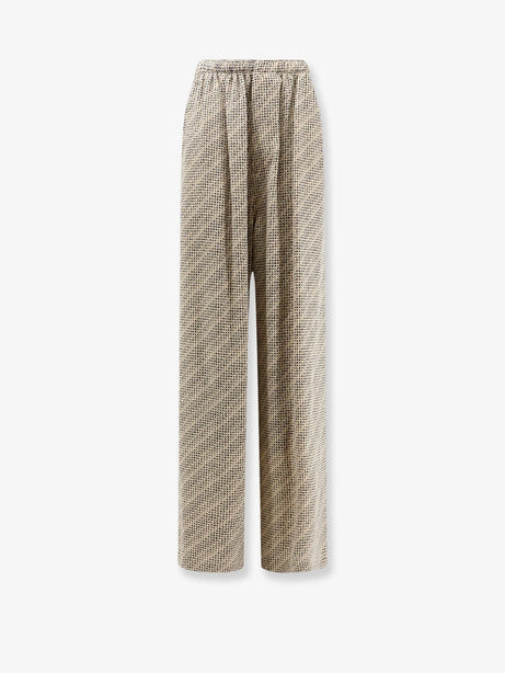 Balenciaga Monogram silk trousers - Beigeblack