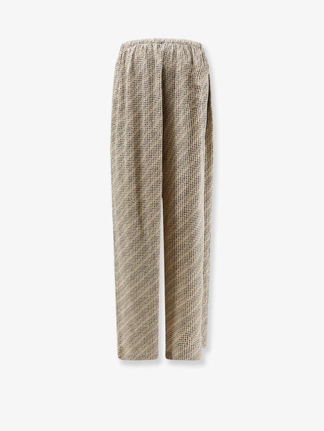 Balenciaga Monogram silk trousers - Beigeblack
