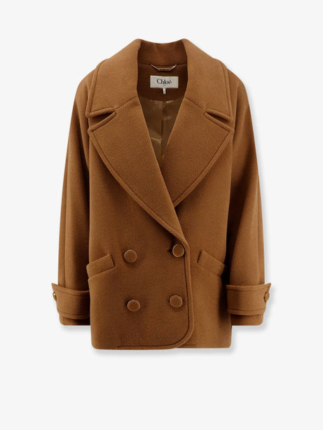 Chloe' Short wool coat - Dusty Camel