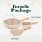 Shogun Ivory Set 2 - 24cm Frypan + 20cm Saucepan + 28cm Wok with Glass Lid