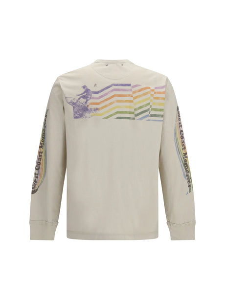 Golden Goose Asymmetric print Sweatshirt - Dark Heritage White