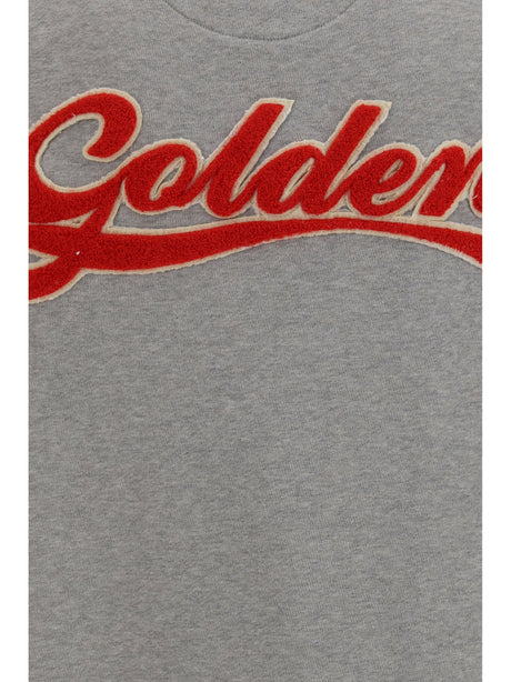 Golden Goose Oversized Crewneck Sweater with lettering on the back - Alluminium Melange Gray