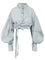 Zimmermann Rebellion Denim Wrap Top - Blue