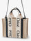 Chloe' Woody linen canvas and leather crossbody bag - White - Blue 1