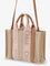 Chloe' Woody linen canvas and leather crossbody bag - Blushy Beige