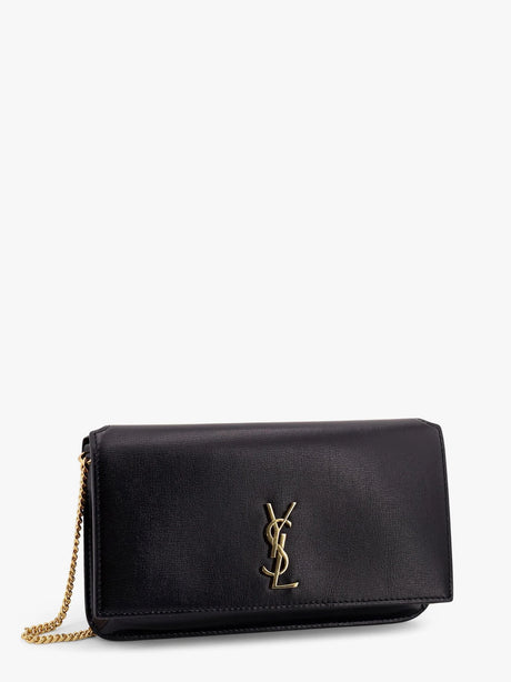 Saint Laurent Borsa a tracolla in pelle con monogramma Cassandre - Nero