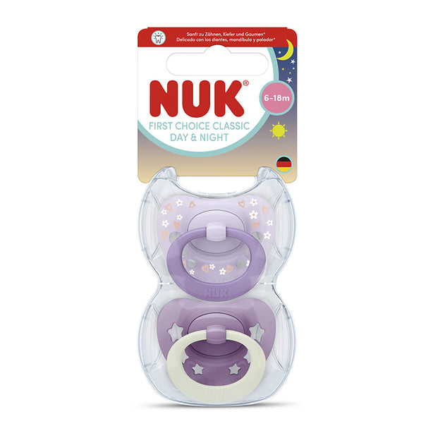 NUK Signature Silicone Soother Pacifier 2pcs/box - Day n Night (6-18M)