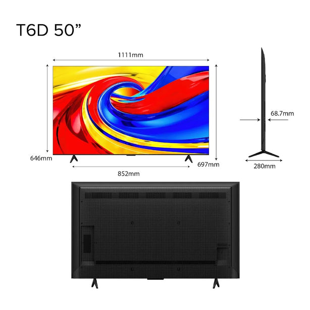 TCL T6D QLED 4K Google LED TV 50 inch