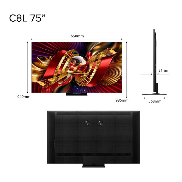 2026 NEW | TCL C8L Premium SQD-Mini LED 4K TV 75inch