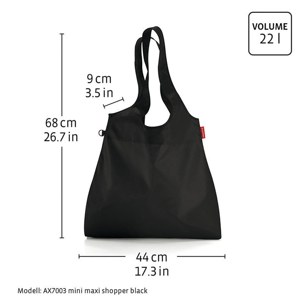 Reisenthel Mini Maxi Shopper L Reusable Bag - Black