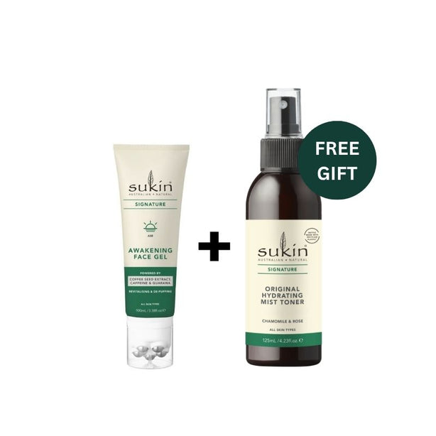 Sukin Signature Awakening Face Gel 100ml + FREE Sukin Hydrating Mist Toner 125ml