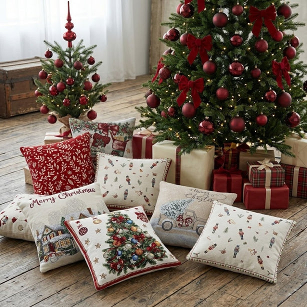 POINSETTIA Cushion Cover | Woven Chenielle - 45 x 45 cm