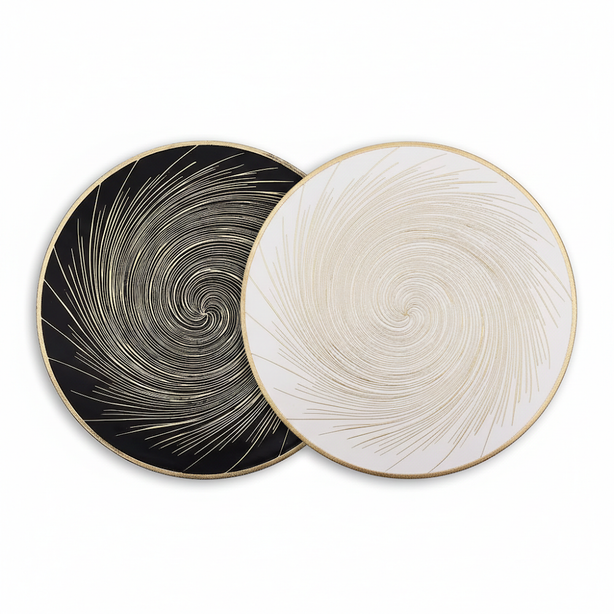 Rapee Balls Gold Embossed Placemat – Swirl Design – 38 cm Round