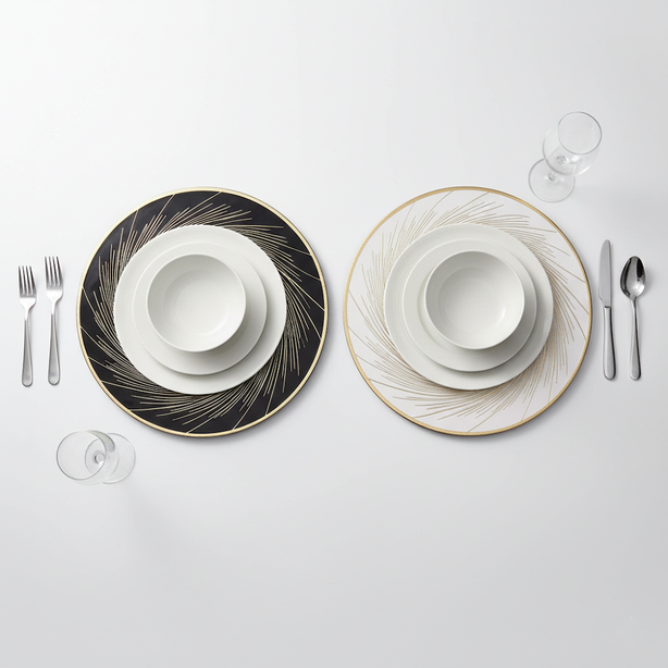 Rapee Balls Gold Embossed Placemat – Swirl Design – 38 cm Round