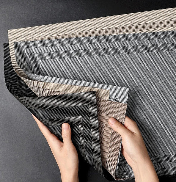 Rapee Cornice Woven Texilene Placemat – Tone on Tone Double Border Design – 30 x 45 cm
