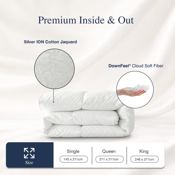 Bellami Silver ION Castor DownFeel Cloud Soft Fibre Quilt Lightweight Comforter