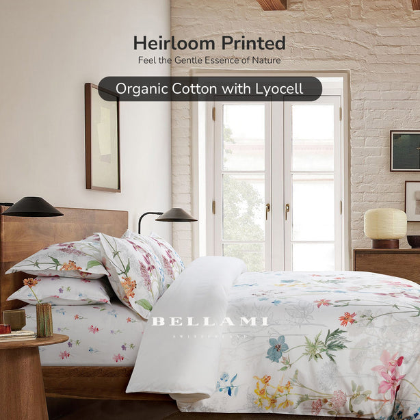 Bellami SG61 Heirloom Organic Cotton & Tencel Luxury Bedding Set with Free Lumbar Pillow (While Stock Last)