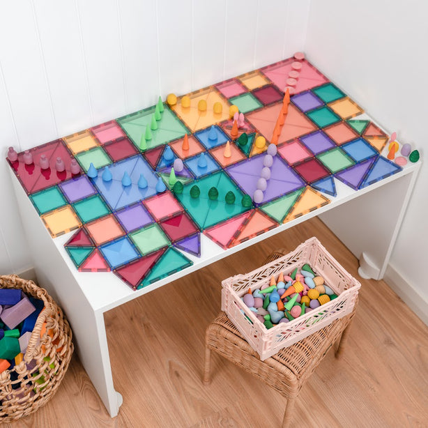 Connetix Tiles Pastel Starter Pack 64 Pcs Educational Magnetic Tiles