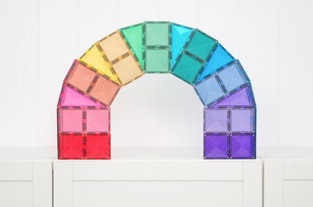 Connetix Tiles Glitter Castle Pack 48 Pcs Educational Magnetic Tiles