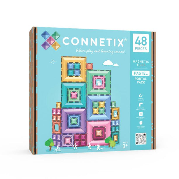 Connetix Tiles Pastel Portal Pack 48 Pcs Educational Magnetic Tiles