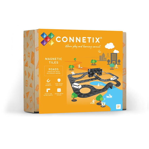 Connetix Tiles Creative Roads Pack 48 Pcs Educational Magnetic Tiles