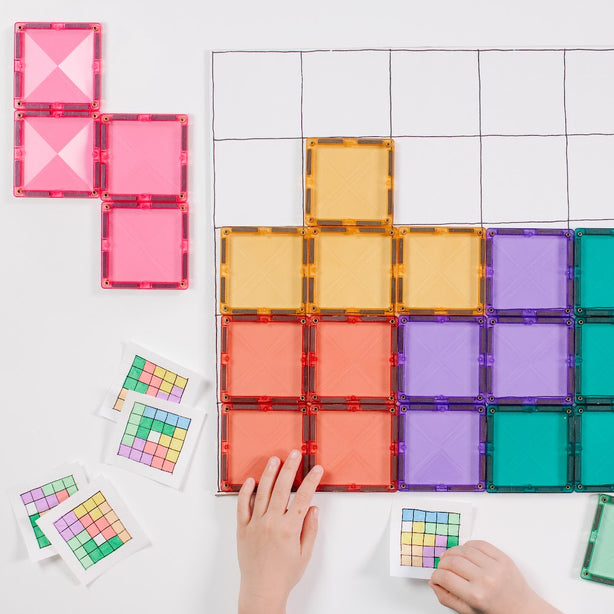 Connetix Tiles Pastel Square Pack 40 Pcs Educational Magnetic Tiles