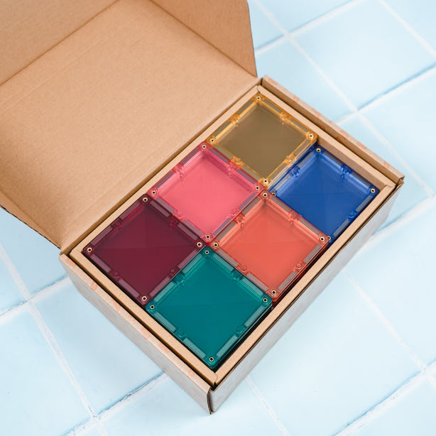 Connetix Tiles Pastel Square Pack 40 Pcs Educational Magnetic Tiles