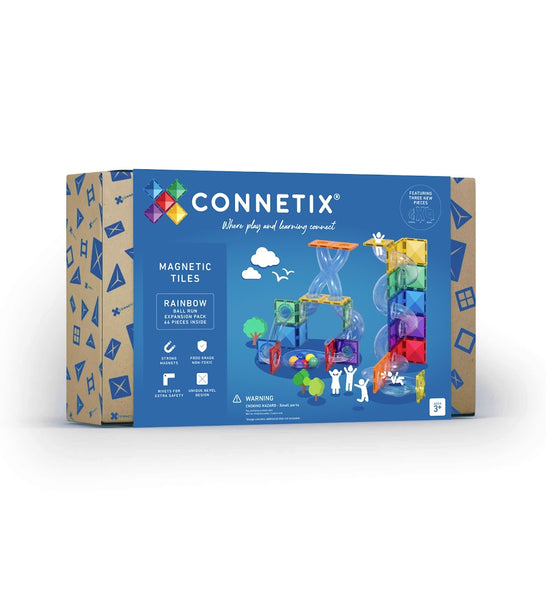 Connetix Tiles Rainbow Ball Run Expansion Pack 66 Pcs Educational Magnetic Tiles