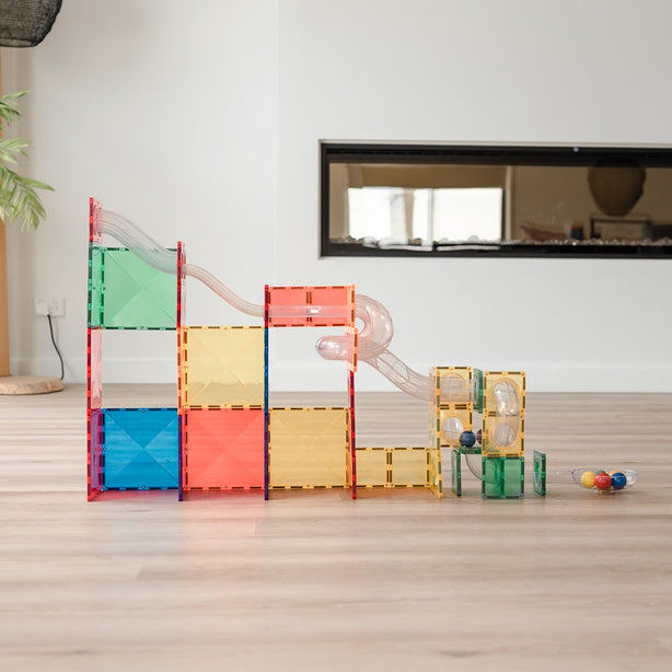 Connetix Tiles Rainbow Ball Run Expansion Pack 66 Pcs Educational Magnetic Tiles