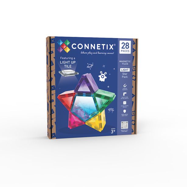 Connetix Tiles Star Light Pack 28 Pcs Educational Magnetic Tiles