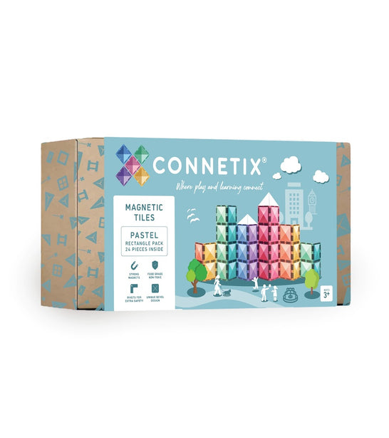 Connetix Tiles Pastel Rectangle Pack 24 Pcs Educational Magnetic Tiles