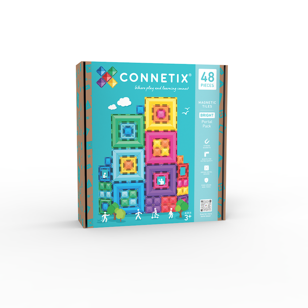 Connetix Tiles Bright Portal Pack 48 Pcs Educational Magnetic Tiles