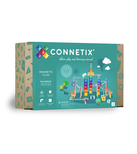 Connetix Tiles Rainbow Ball Run Pack 92 Pcs Educational Magnetic Tiles