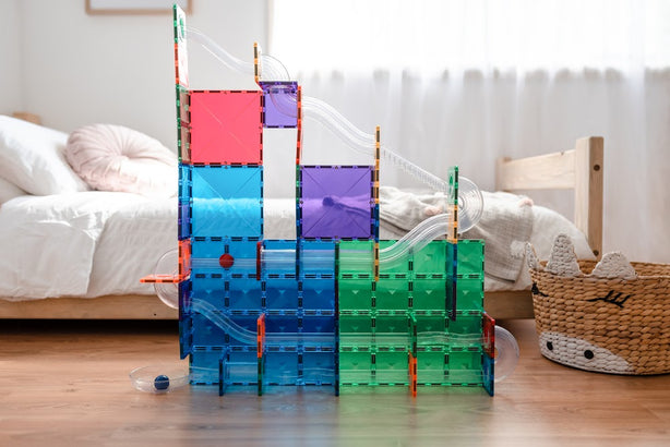 Connetix Tiles Rainbow Ball Run Pack 92 Pcs Educational Magnetic Tiles