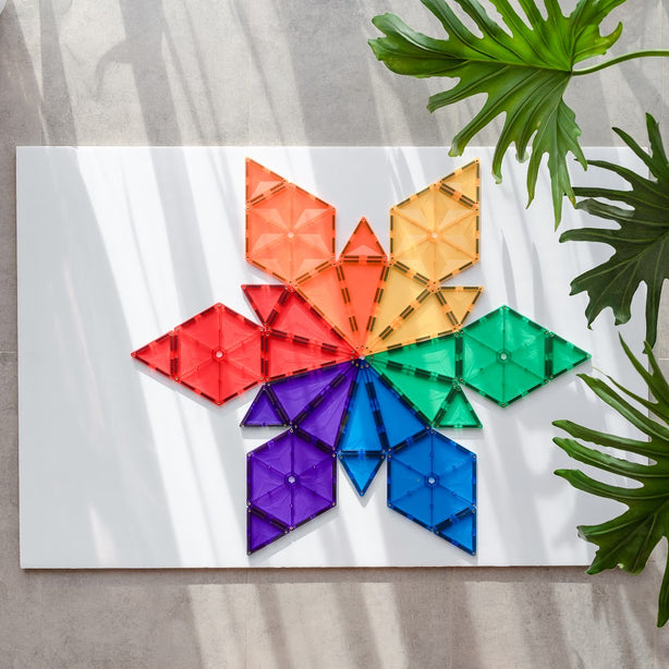 Connetix Tiles Rainbow Geometry Pack 30 Pcs Educational Magnetic Tiles