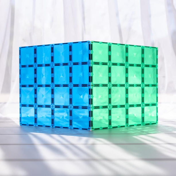 Connetix Tiles Rainbow Blue & Green Base Plate 2 Pcs Educational Magnetic Tiles