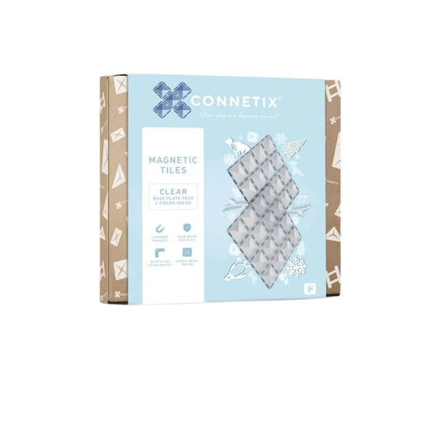 Connetix Tiles Clear Base Plate 2 Pcs Educational Magnetic Tiles