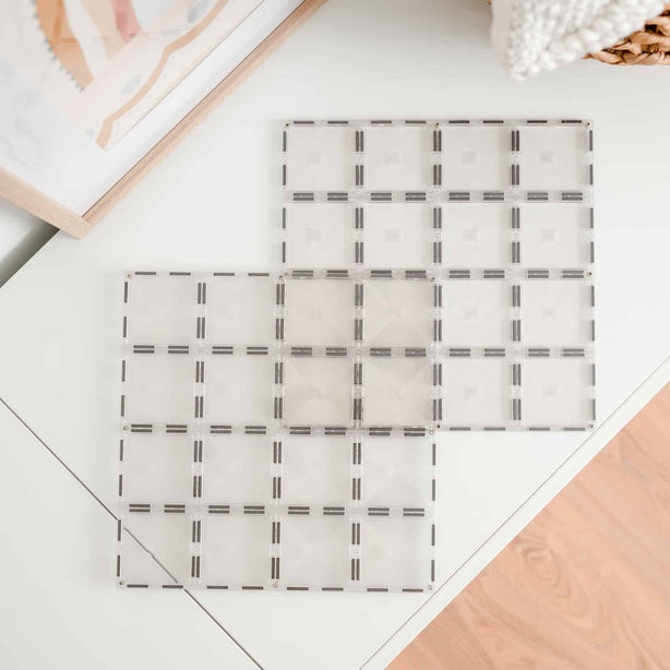 Connetix Tiles Clear Base Plate 2 Pcs Educational Magnetic Tiles