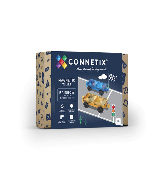 Connetix Tiles Rainbow Car Pack 2 Pcs Educational Magnetic Tiles