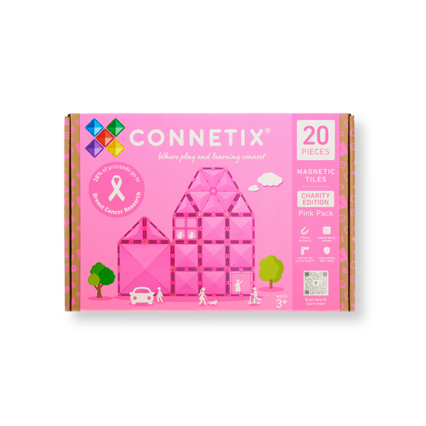 Connetix Tiles Charity Pack Pink 20 Pcs Educational Magnetic Tiles