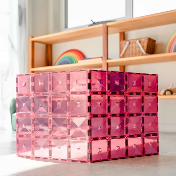 Connetix Tiles Pastel Pink & Berry Base Plate 2 Pcs Educational Magnetic Tiles
