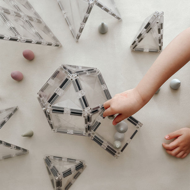 Connetix Tiles Clear Starter Pack 34 Pcs Educational Magnetic Tiles