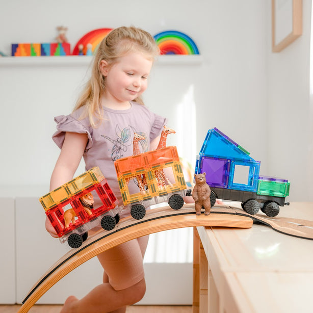 Connetix Tiles Rainbow Transport Pack 50 Pcs Educational Magnetic Tiles